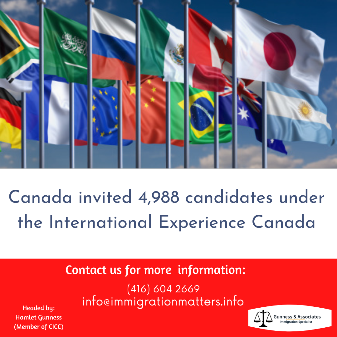 Canada invited 4,988 candidates under the International Experience Canada