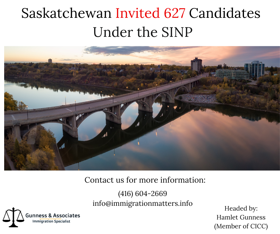 Saskatchewan Invited 627 Applicants Under the SINP on July 14, 2022, Saskatchewan conducted new rounds of invitations in the Saskatchewan Immigrant Nominee Program (SINP). In the Express Entry category, Saskatchewan issued 430 ITAs. Another 195 invitations were issued to the Occupations In-Demand category candidates. The lowest score in both categories was 69 points, 4 points fewer than in the previous draw. In addition, the SINP also invited 2 Ukrainian candidates with a minimum score of 66. All invited candidates had Educational Credential Assessments. In this draw, Saskatchewan invited candidates under 19 different NOCs. This year, Saskatchewan has already invited 1,959 candidates. If you're interested in applying to the program, you can find more information on the Gunness & Associates website. Application Qualification You need at least 60 points to apply. Factors that will be assessed are: Education Work Experience Age Language Connection to Saskatchewan SINP Program Categories Three SINP program categories you can apply to: International Skilled Worker: for skilled workers who want to work and live in Saskatchewan. Entrepreneur and Farm: for those who plan to start a business or buy and operate a farm in Saskatchewan. Saskatchewan Experience: for foreign nationals who already live and work in Saskatchewan. Why choose to immigrate through Saskatchewan PNP? Saskatchewan is one such province that is considered the best immigration destination for aspiring Immigrants. It offers the easiest pathway to Canada Permanent Residency. Saskatchewan has a high standard of living, which helps to attract immigrants to settle in the province. If you are interested in immigrating through Saskatchewan PNP, contact us today. We would be happy to answer any questions you have about the program. Tel: (416) 604-2669 Email: info@test2.immigrationmatters.info All rights reserved ©2022 Gunness & Associates