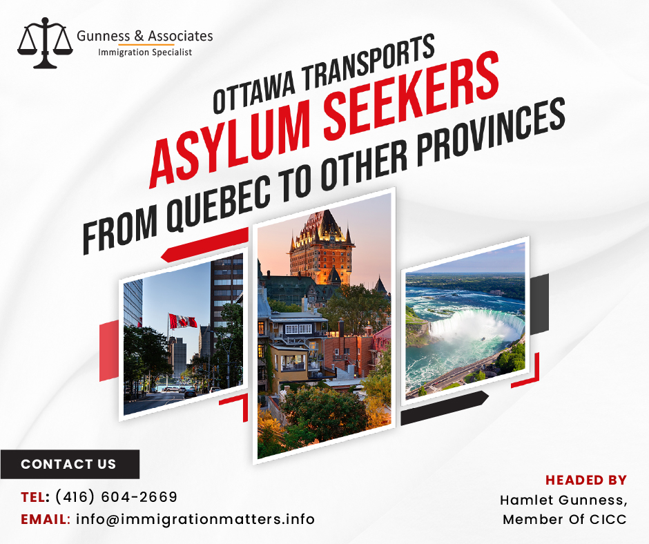 Ottawa transports asylum seekers from Quebec to other provinces Quebec's Minister of Immigration, Christine Frechette, announced that the Government of Canada had transported nearly all asylum seekers arriving in Canada through the Roxham Road to other provinces. As a result, the majority of 380 migrants who arrived in Quebec by that route - 373 - have been relocated, mainly to Ontario. Since last summer, the Federal Government has continuously transferred migrants from Roxham Road due to capacity issues in Quebec. Thus, over 5300 people have been moved from Quebec since June 2022, including 500 to Windsor and nearly 2700 individuals to Niagara Falls in Ontario. It's an indication, according to Quebec's Minister of Immigration, Christine Frechette, that Ottawa is now paying attention to Quebec's concerns about the influx of asylum seekers entering the province through the irregular border crossing. “We're happy about this. We hope that this will continue and that this will be the new strategy for managing asylum seekers and the borders.” The minister stated that she was unable to go into more in detail regarding how the asylum seekers are being transported to other parts of Canada. Later, CBC News was informed by her spokesman that the federal government had allocated hundreds of hotel rooms. About 40,000 asylum seekers entered Canada via Roxham Road in the prior year. That number corresponds to around 42% of applicants in 2022. Want to know more details about “Ottawa transports asylum seekers from Quebec to other provinces” you can contact one of our immigration specialists at Gunness & Associates. Tel: (416) 604-2669 Email: info@test2.immigrationmatters.info Gunness & Associates has helped thousands of people successfully immigrate to Canada with their families. Our skilled and experienced immigration experts have the expertise to accurately examine your case and advise you on the best method of proceeding to best serve your needs. For honest and straightforward advice, contact the experts at Gunness & Associates. Get a free Assessment Join our newsletter and get up-to-date immigration news Click here All rights reserved ©2022 Gunness & Associate