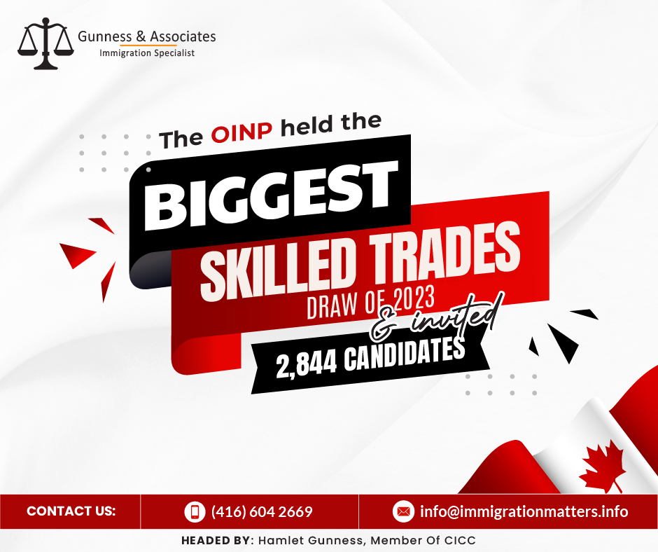 the biggest Skilled Trades draw of 2023